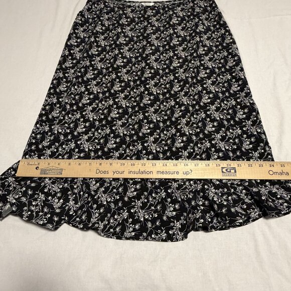 Christopher & Banks Womens Skirt Black & White Floral With Ruffle Size 16 - Picture 11 of 11